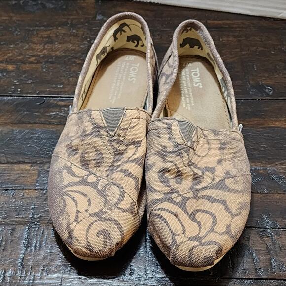 Toms‎ team and brown floral sneakers size 7 - Picture 1 of 6